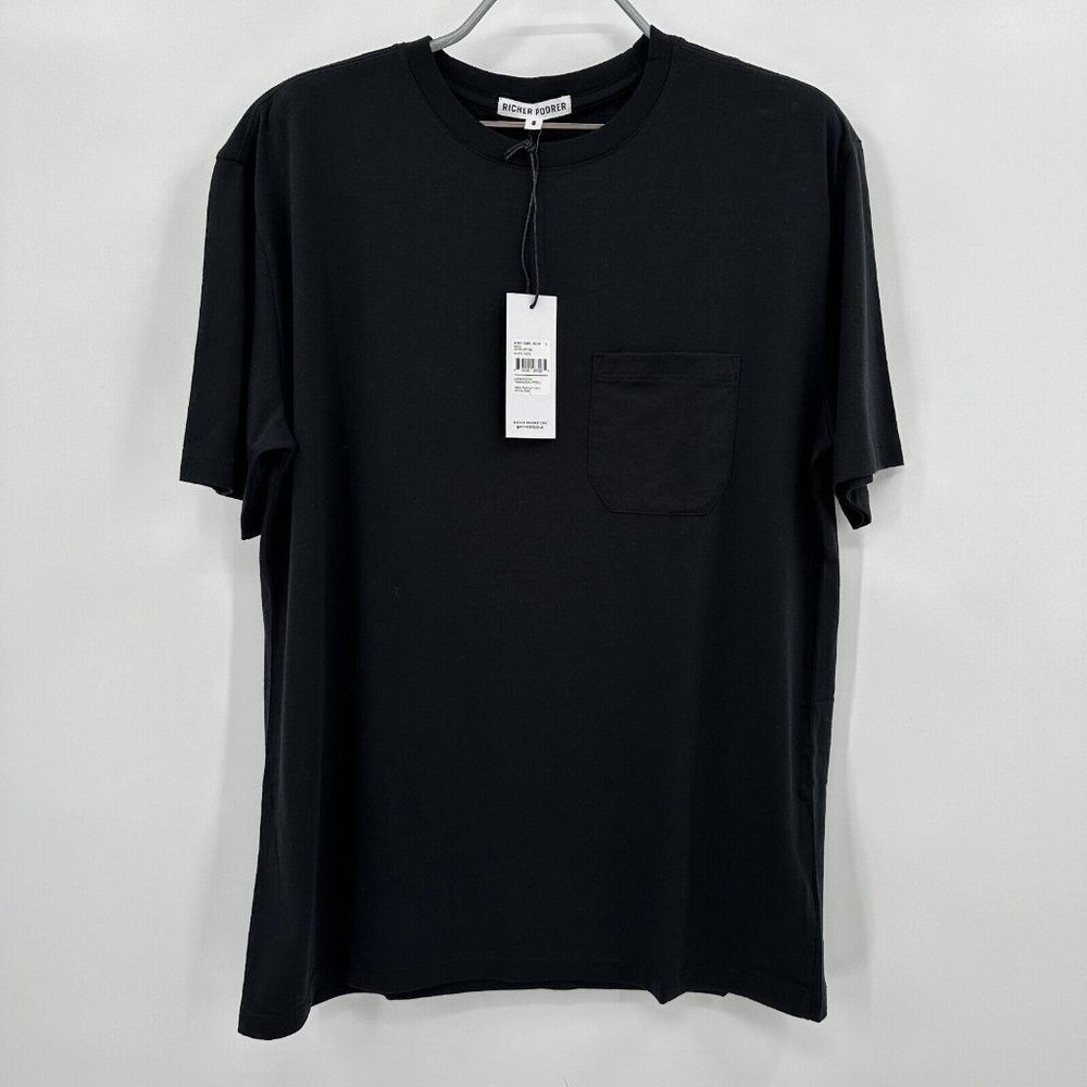 Richer Poorer Men's Black Pima Pocket Crew Neck T-Shirt sz S Short Sleeve Tee